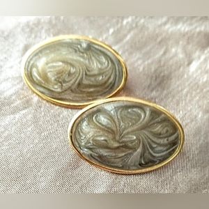 Vintage Lava Swirl Clip Back Earrings
